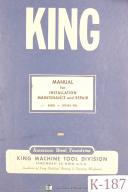 King-King 30\", 36\", 42\", Milling Machine, Instructions for Set-Up Manual Year (1940)-30\"-36\"-42 Inch-42\"-01